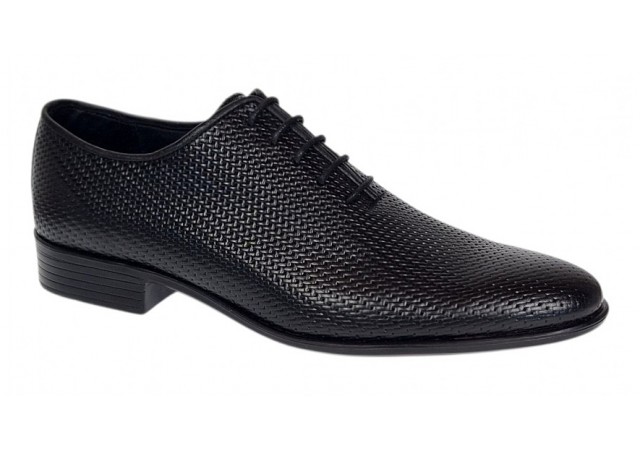 Pantofi barbati eleganti din piele naturala de culoare negru lac - GKR200LN